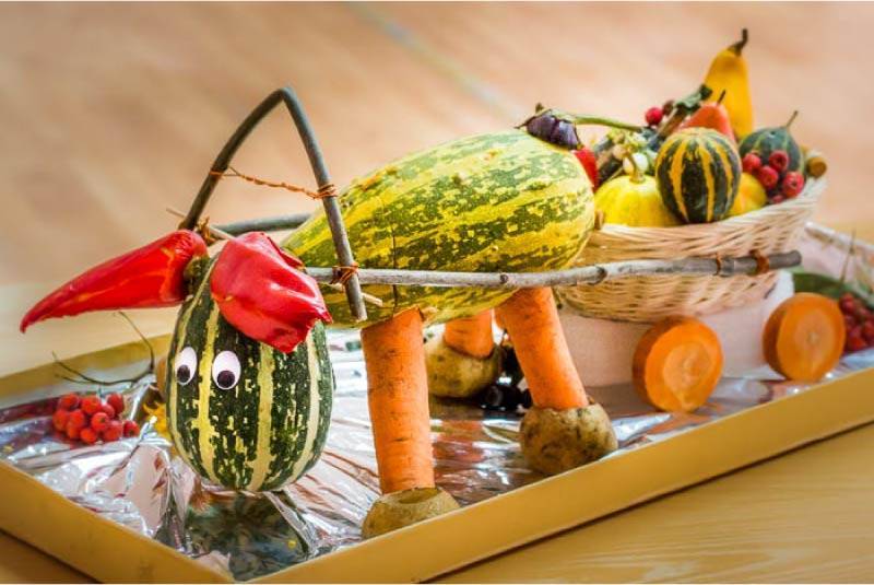 Поделки из овощей и фруктов своими руками для детского сада: пошаговые фото