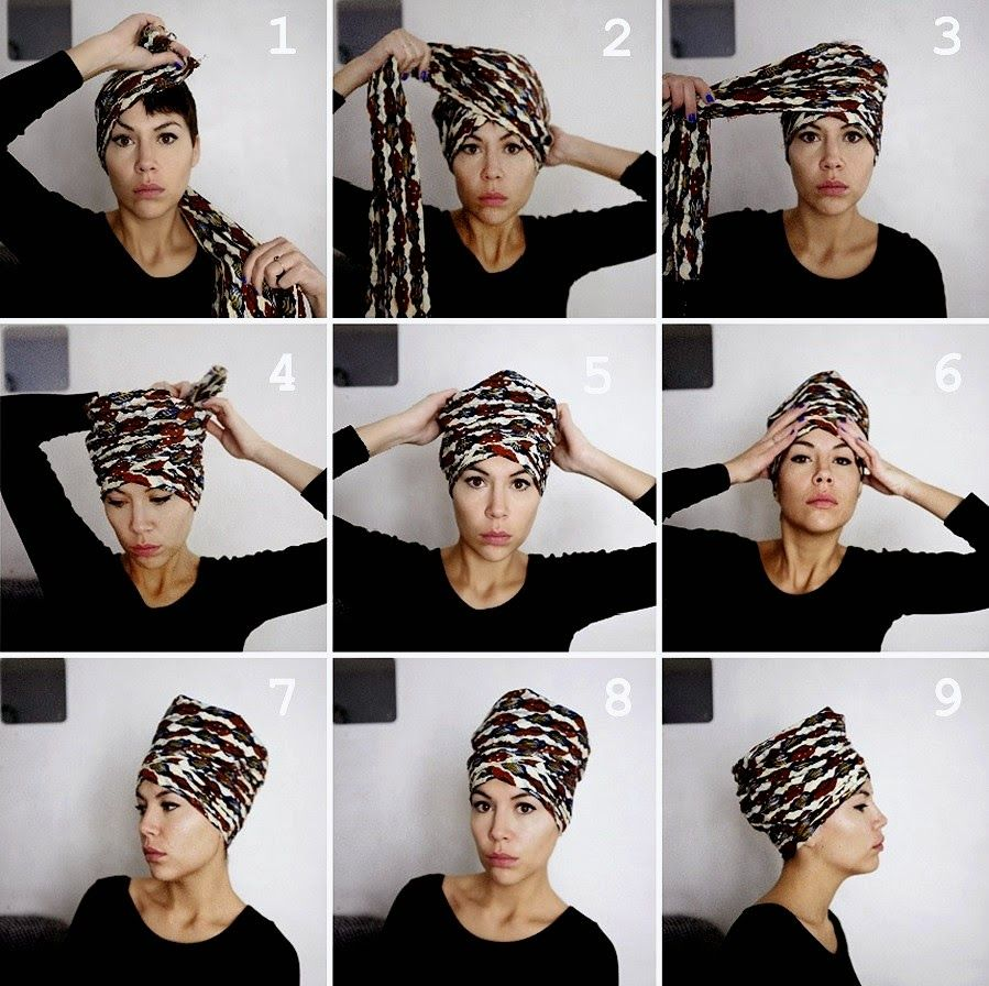 Как завязывать чалму на голове: фото в статье