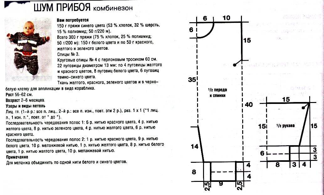 Костюм реглан для новорожденного спицами 0 3 месяцев схемы и описание