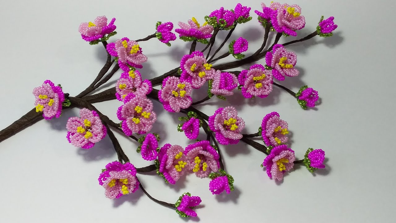 Бисероплетение цветущей сакуры: простой способ плетения и сборки дерева