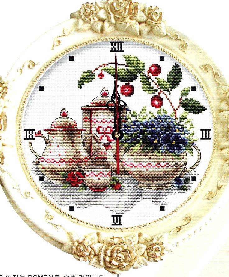 Вышивка крестом часов с бесплатными схемами и советами по вышиванию 