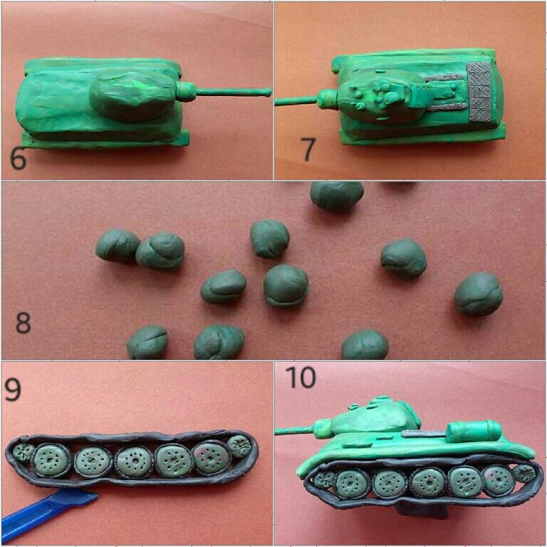 Как слепить танк из пластилина поэтапно - пошаговая инструкция для детей с фото и описанием
