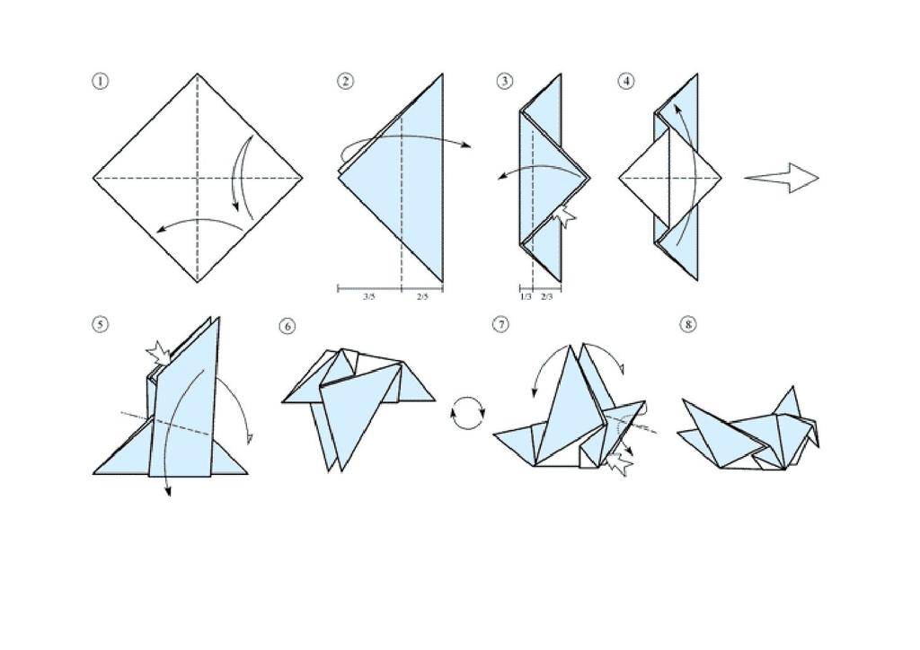 Оригами из бумаги голубь пошаговая схема для детей