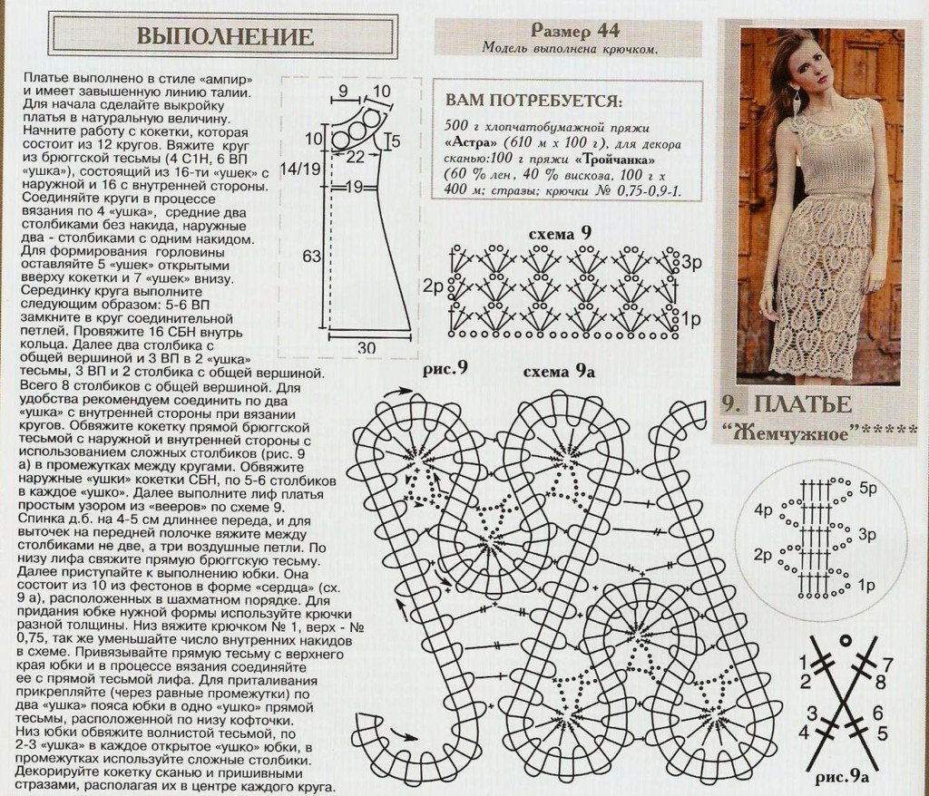 Вязание крючком платья схемы и описания