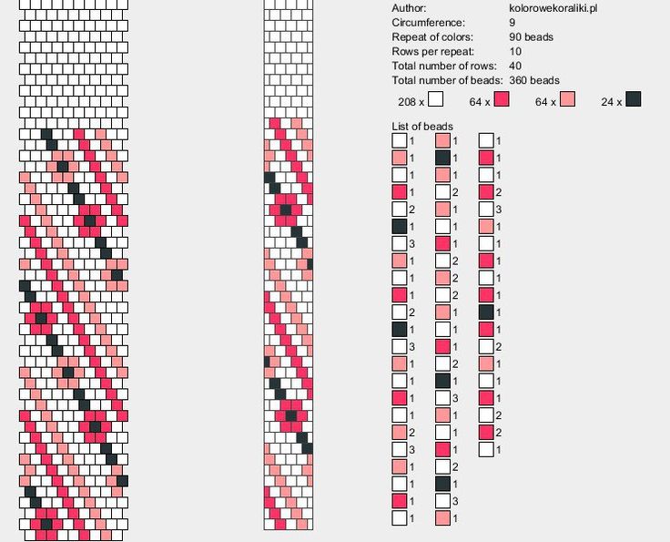 Из бисера схемы жгутов иголкой плетения