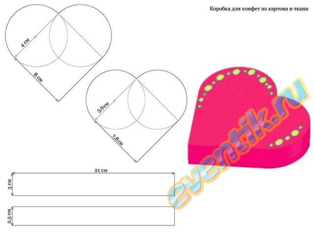 Схема коробочки с сердечками