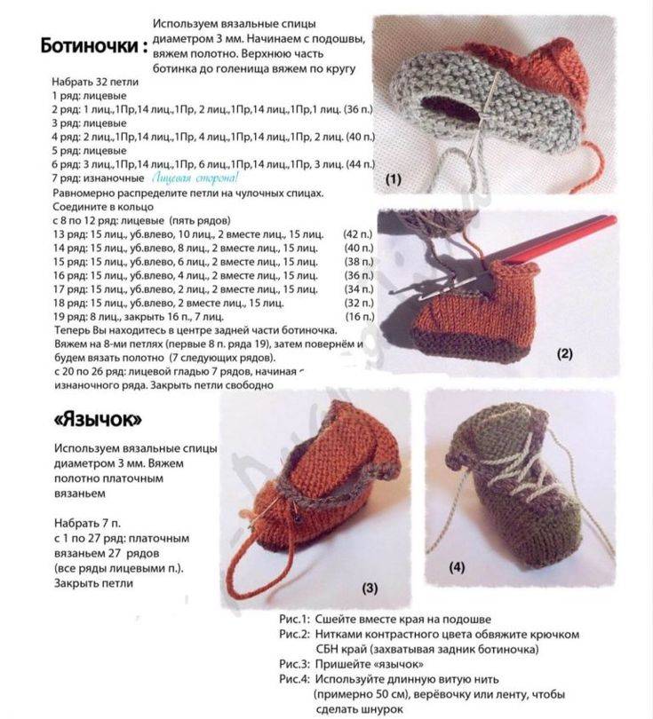 Пинетки-зайчики крючком со схемами: мастер класс и описание с фото