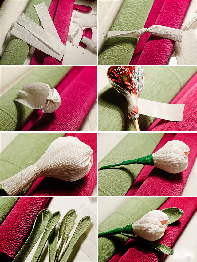 Как сделать тюльпаны из гофрированной бумаги: мк с фото и видео - dolio.ru