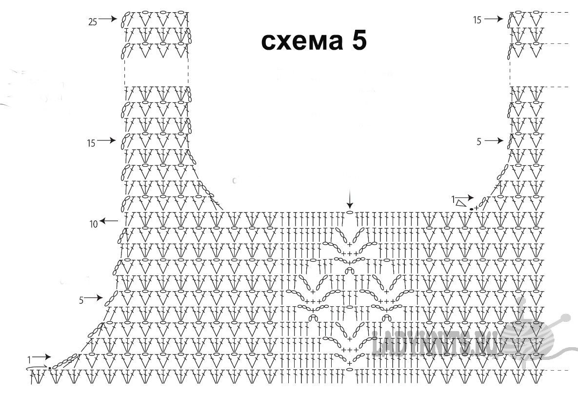 Схема вязания майки крючком