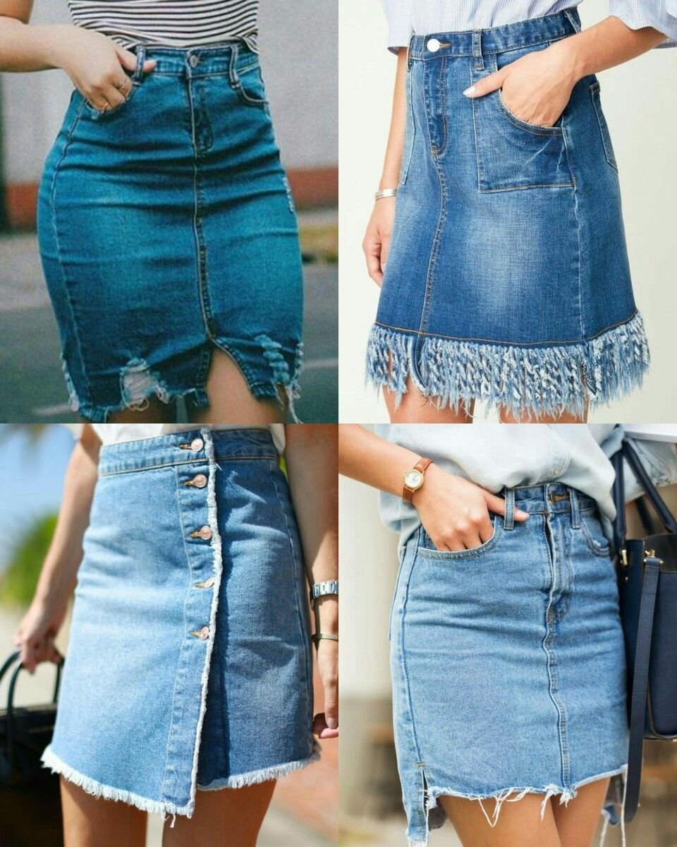 Джинсовые юбки из старых джинс