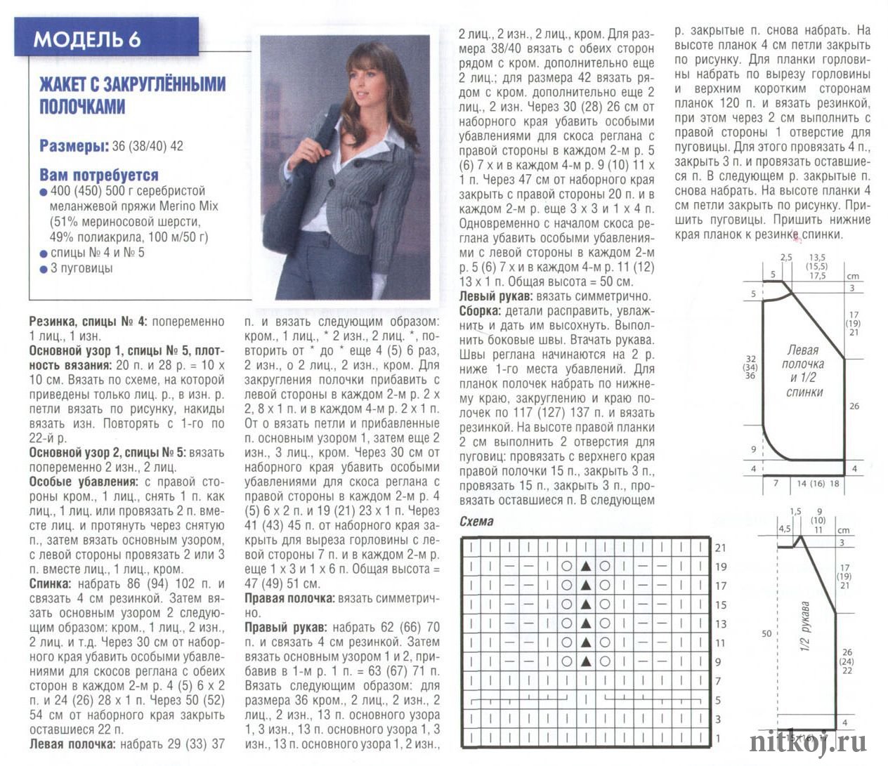 Жакет связать спицами женский схемы и описание