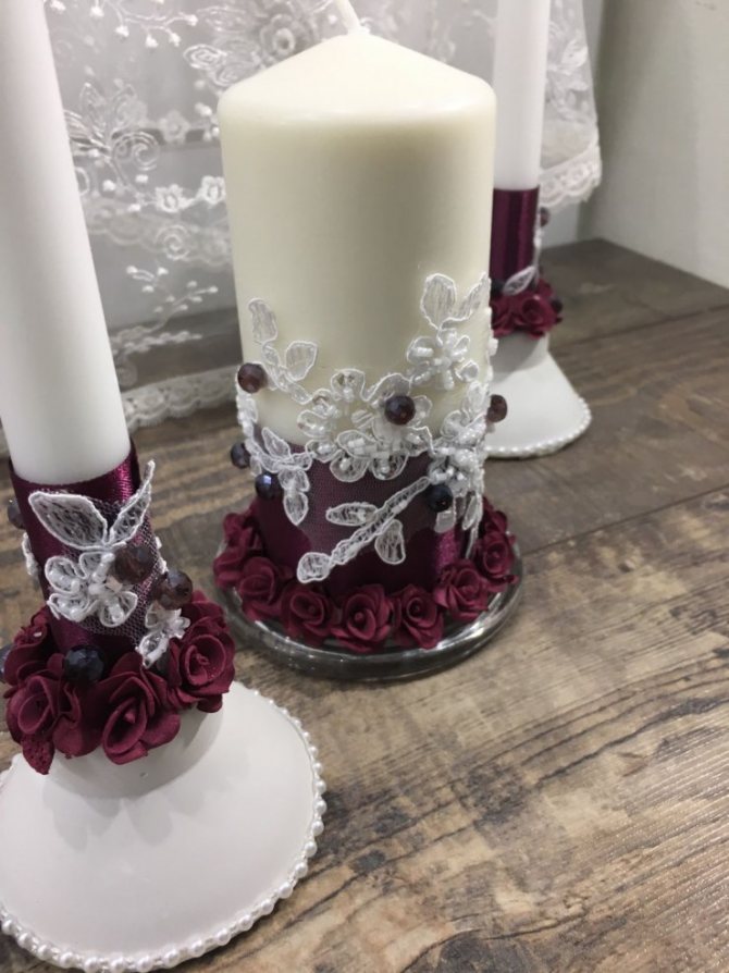 Как сделать декор праздничных свечей на свадьбу? | iloveremont.ru