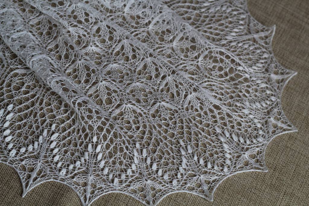 Пуховый платок, схема вязания спицами