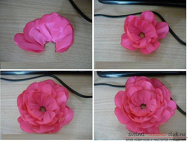 Как сделать из цветок из ленты своими руками пошаговое фото для начинающих