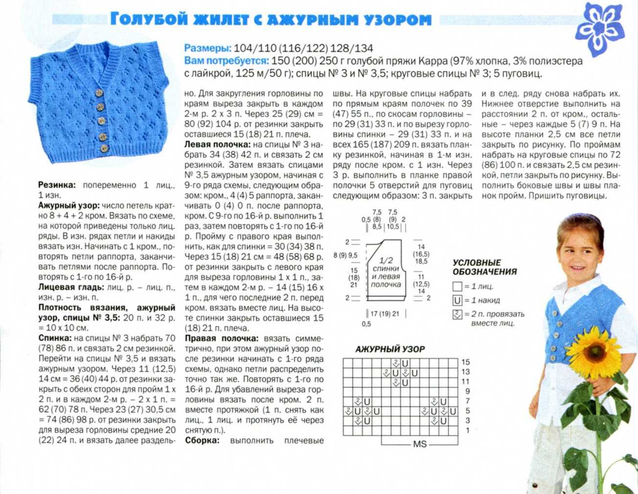 Детские жилетки с описанием