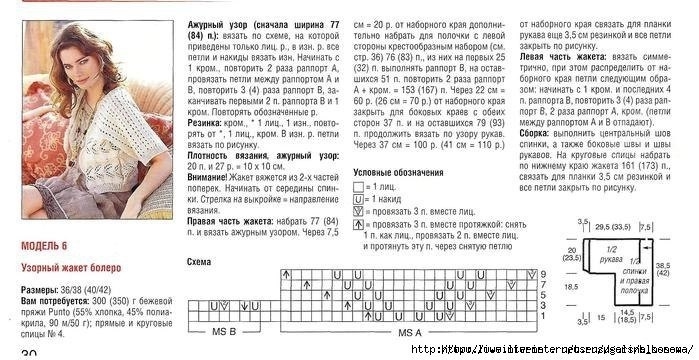 Болеро ажурное спицами для женщин схемы и описание бесплатно