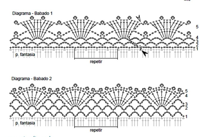Ажурная рюша крючком схемы