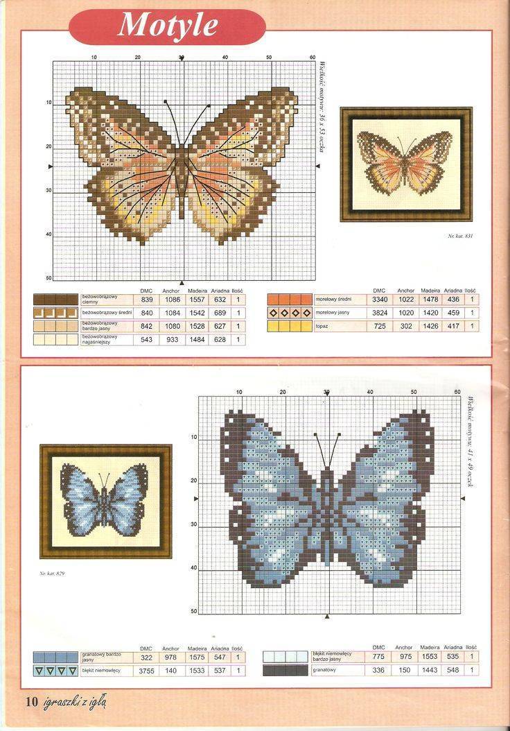 Вышить красивую бабочку гладью на одном из элементов одежды или в качестве картины помогут схемы