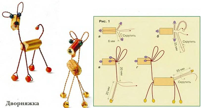 Легкие фигурки из бисера из проволоки схемы