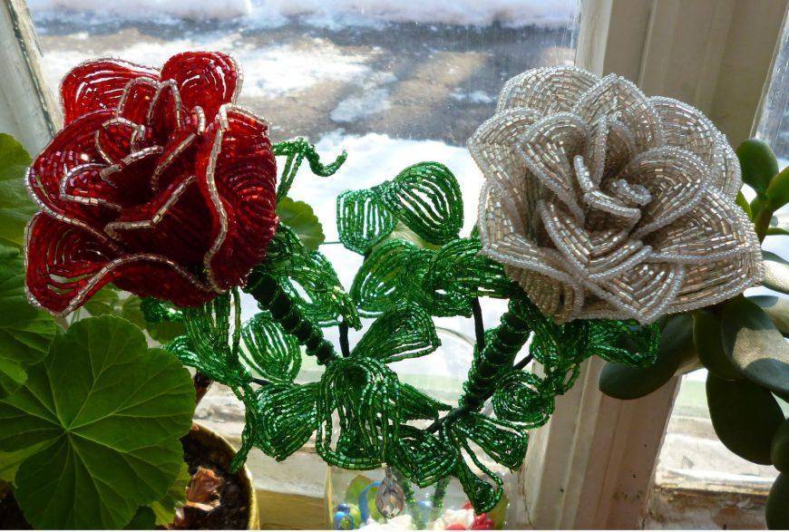 Роза из бисера мастер класс и пошаговое фото плетения голландской эустомы