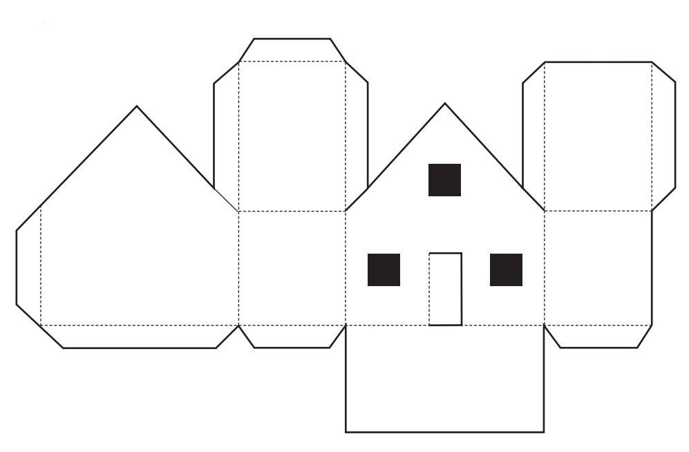Чертеж дома из картона