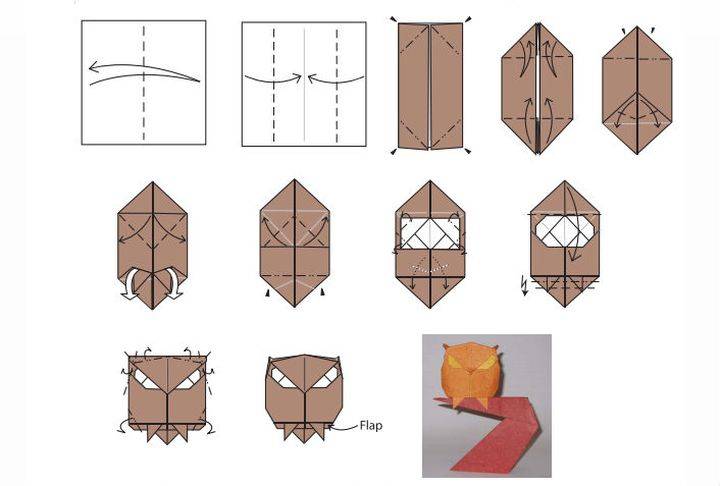 Как сделать сову оригами?