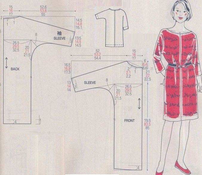 Выкройка основы лифа с цельнокроеным рукавом для платья и блузы — школа шитья armalini