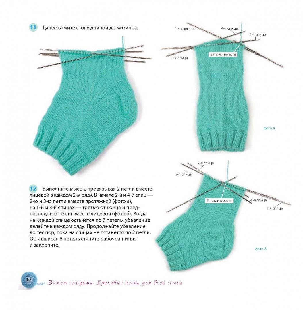 Носочки для новорожденных спицами для начинающих на 5 спицах