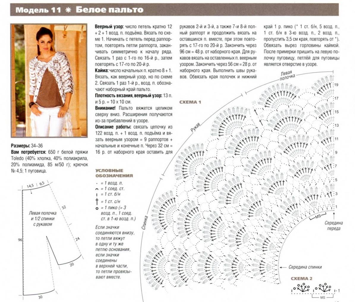 Вязаные летние накидки крючком со схемами
