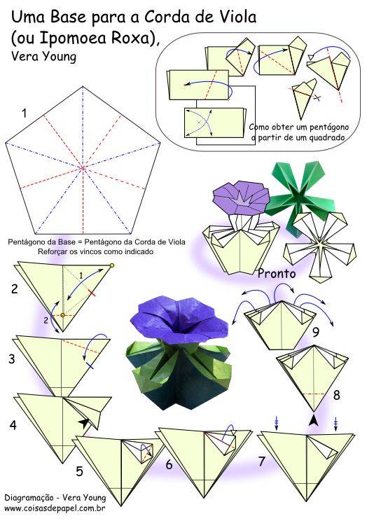 Цветы из оригами из бумаги схемы