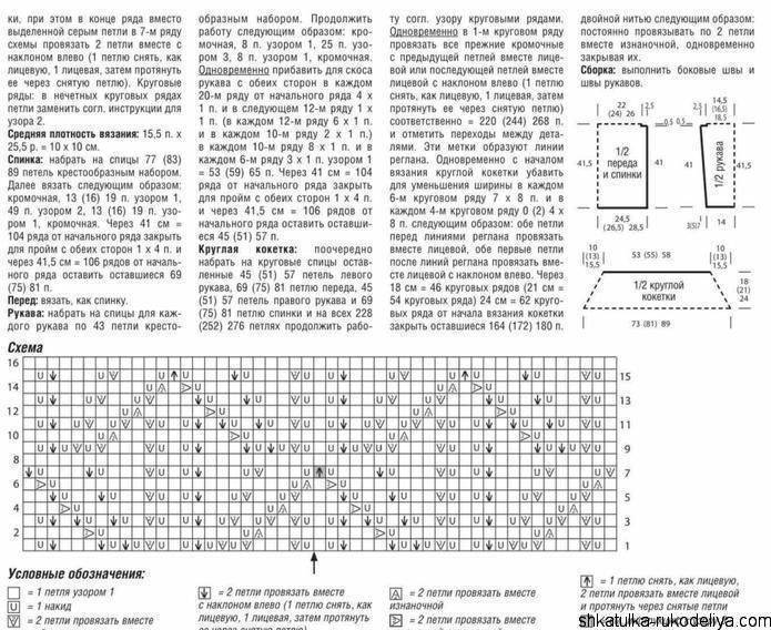 Свитер ажурный спицами с описанием и схемами
