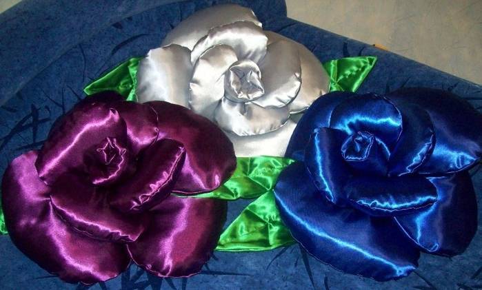 Интерьер мастер-класс шитьё подушка - роза мк по изготовлению нитки ткань