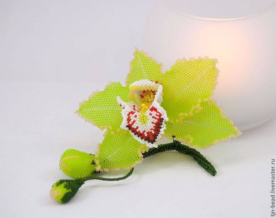 Как сделать своими руками орхидею из бисера по схемам с видео и фото