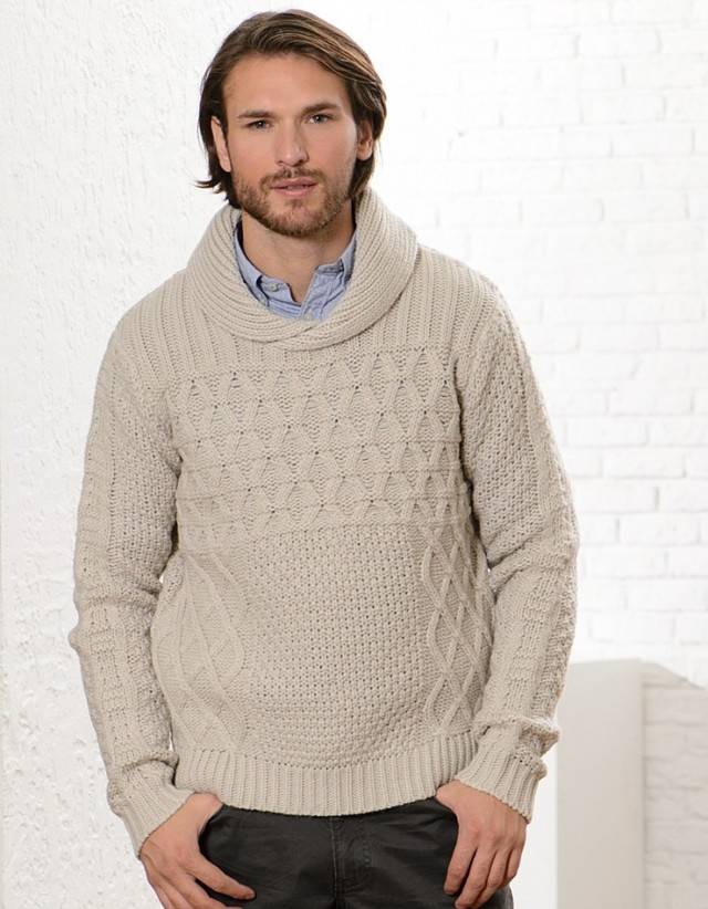 Осваиваем и вяжем спицами свитера для мужчин