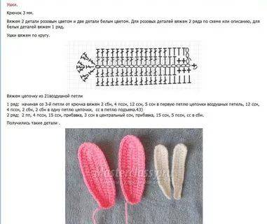 Тапочки-зайчики для детей крючком - схема и описание