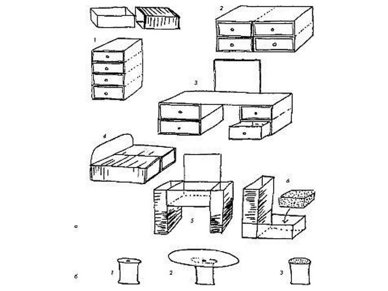 Мебель из картона своими руками выкройки и схемы