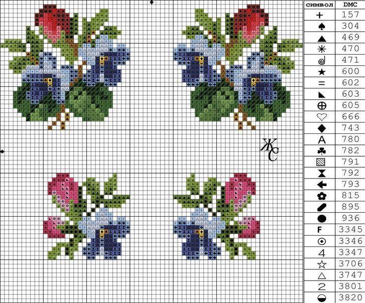 Схемы вышивки цветов крестиком: 10 самых красивых схем вышивки крестом