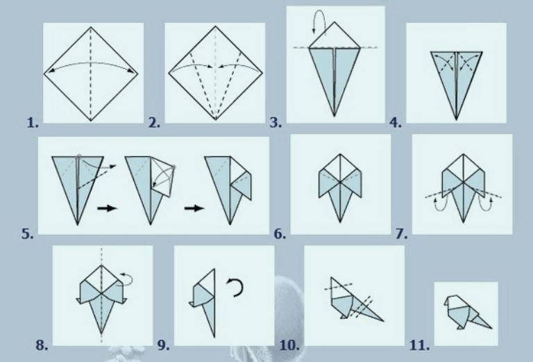 Птички из бумаги пошагово. Как сделать птицу из бумаги оригами поэтапно. Как сделать птичку из бумаги схема. Оригами птичка из бумаги для детей простая схема поэтапно. Оригами для детей 5-6 лет схемы пошаговые птицы.