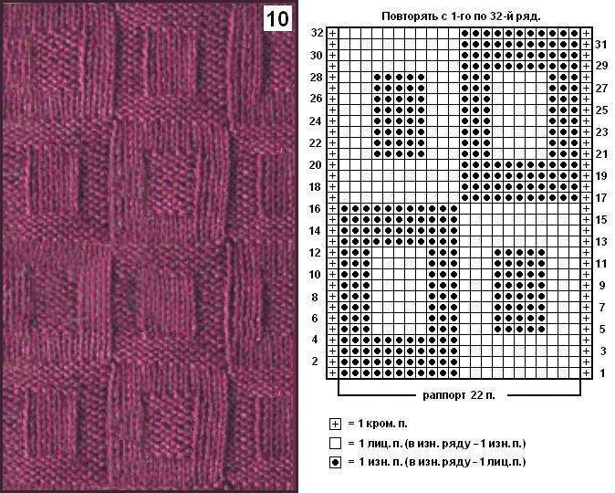 Квадраты для пледа спицами схемы