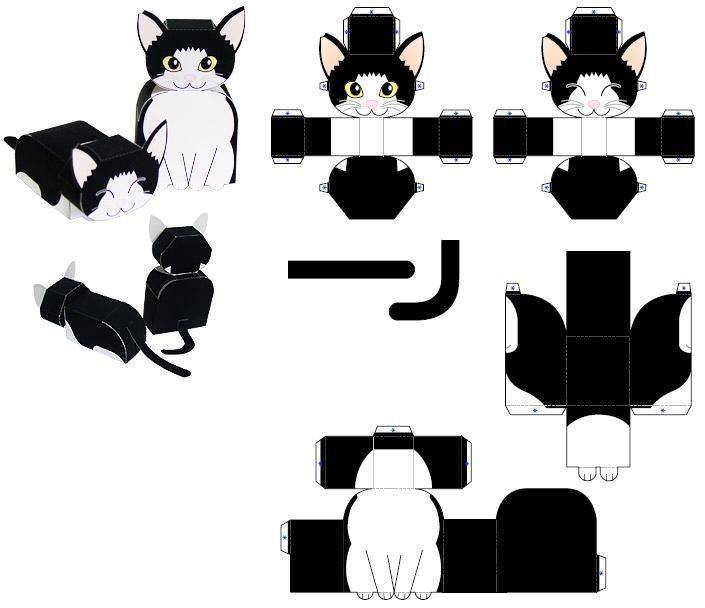 Как сделать кошку из бумаги — схема и шаблоны для изготовления