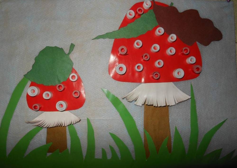 Аппликация грибы: распечатанные шаблоны лесных грибов для средней и старшей группы