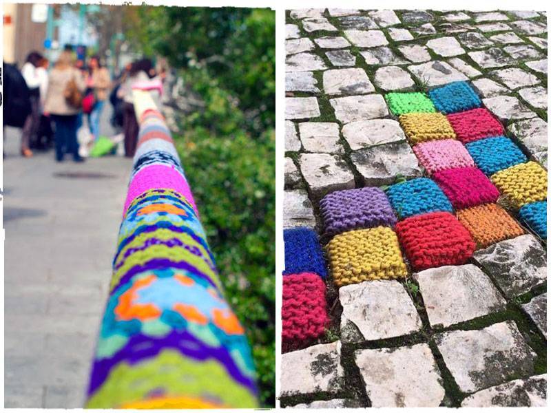 Ярнбомбинг (yarnbombing) — уникальная техника вязаного граффити