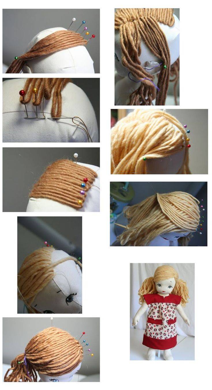 Как сделать волосы текстильной куколке. мастер класс / как сделать кукле волосы, парик для куклы своими руками / бэйбики. куклы фото. одежда для кукол