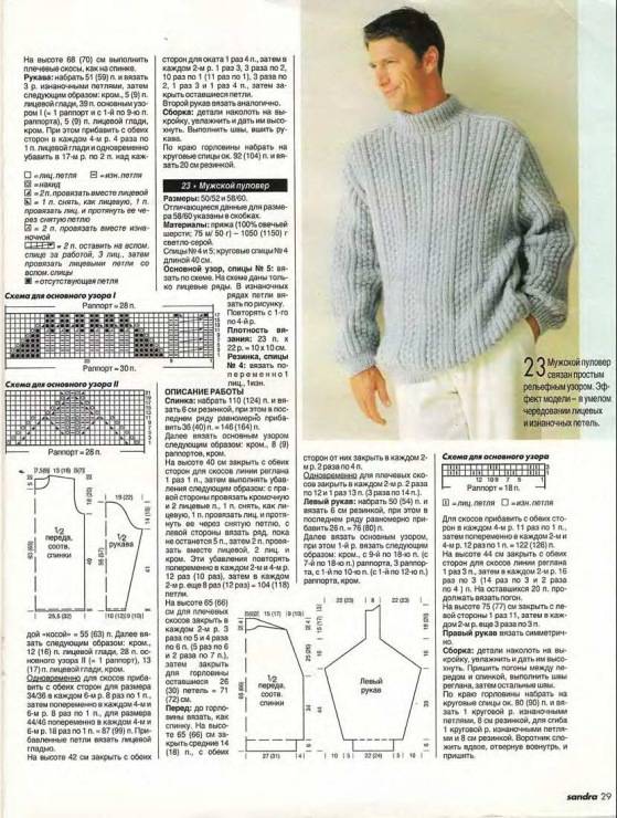 Как связать мужской свитер спицами для начинающих: простой, с орнаментом, схемы с описанием
