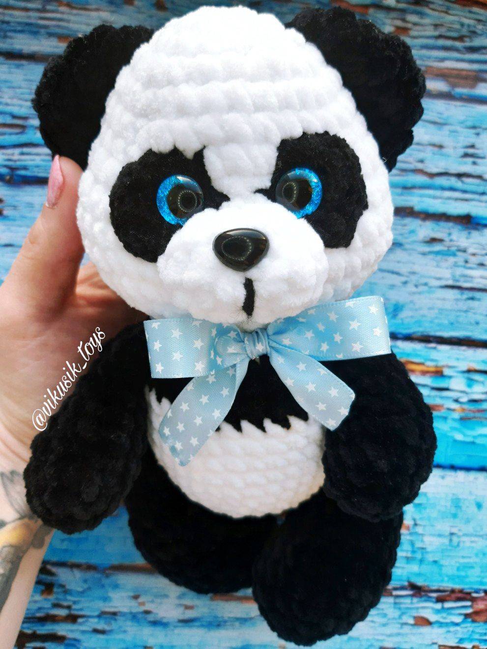 Схема вязания игрушки панды крючком