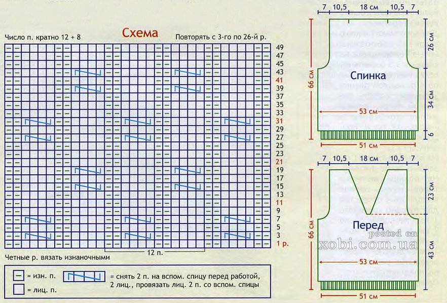 Мужской жилет спицами схемы и описание 50 размер