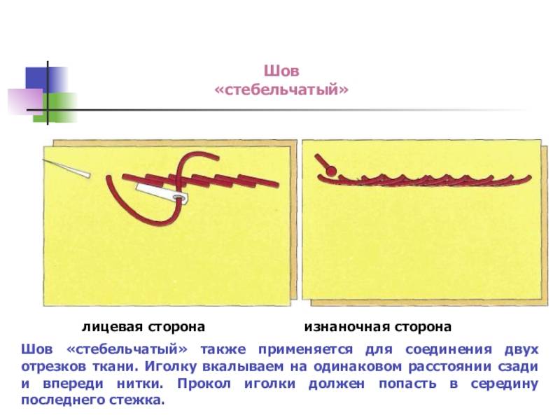 Стебельчатый шов картинка