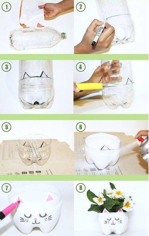 Делаем красивые вазы из пластиковых бутылок — пошаговый мастер-класс