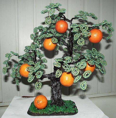 Апельсиновое дерево из бисера ⋆ страна рукоделия - вязание и вышивка своими руками
