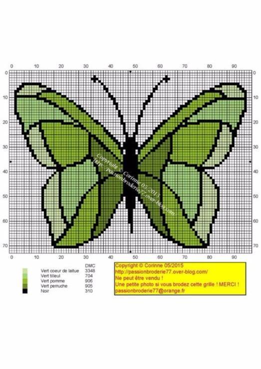 Схемы вышивки крестиком бабочки